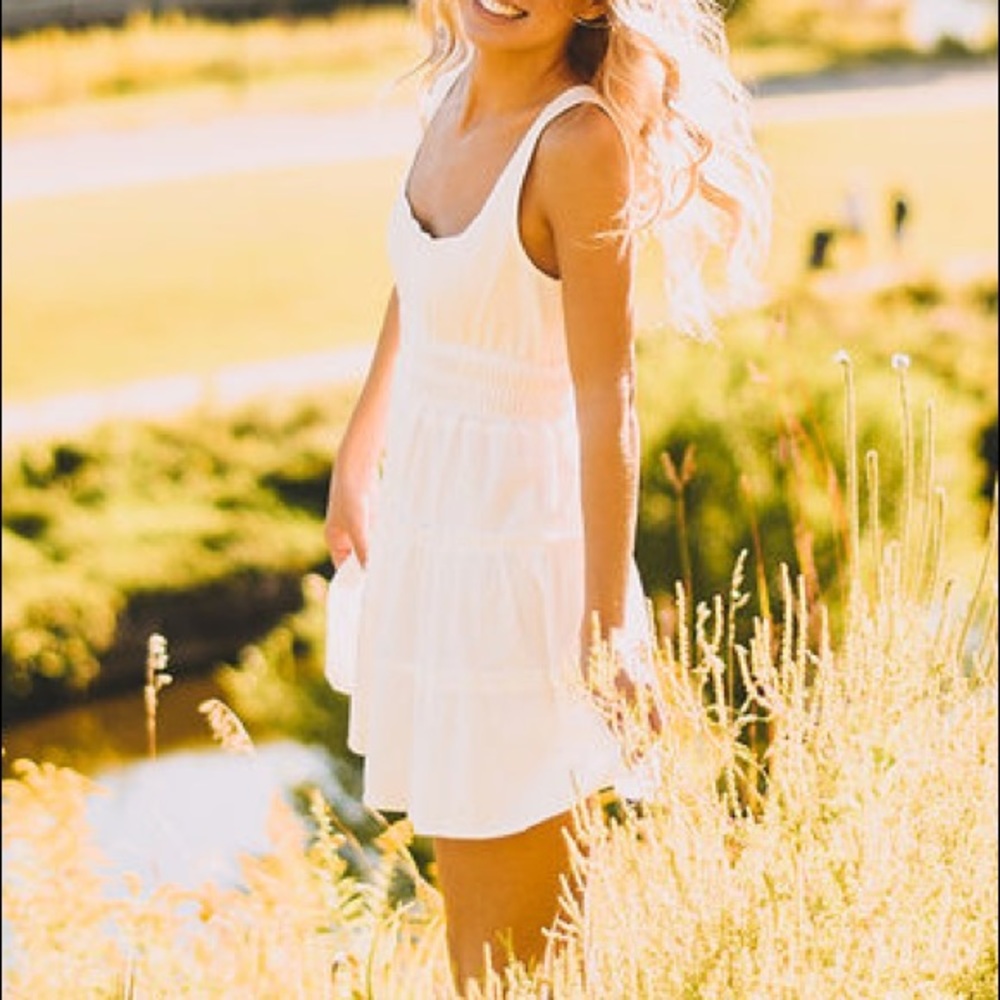 Urban Outfitters White Flowy Mini Dress